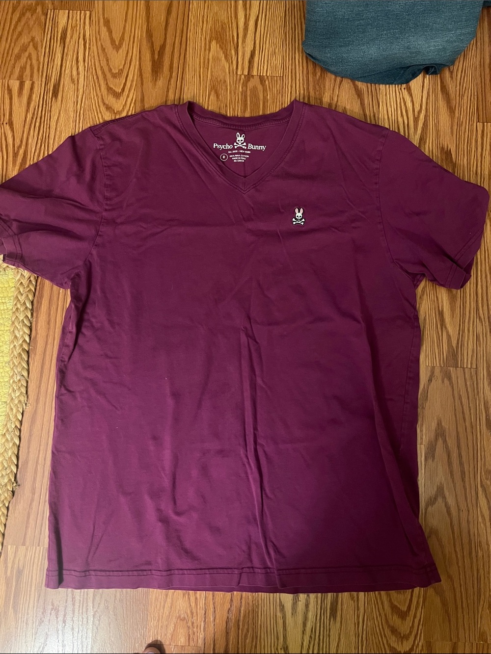 Psycho Bunny Short Sleeve V-Neck Tee - Purple